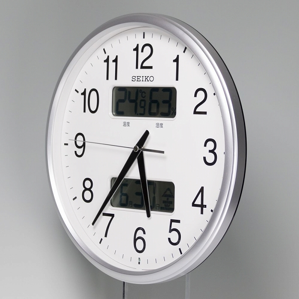 SEIKO(セイコー) 電波掛時計 『カレンダー、温度・湿度表示つき電波