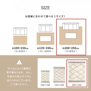 【メーカー直送】【代引不可】【日付・時間指定不可】【北海道・沖縄・離島不可】萩原 約200×250cm ベルギー製 ラグ BOHO ベニワレン 240623630