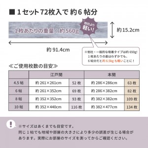 【メーカー直送】【代引不可】【日付・時間指定不可】【北海道・沖縄・離島不可】萩原 72枚入 ウッド調フロアタイル 81955960 (ブラウン)