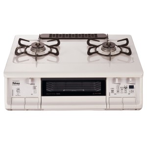 パロマ 幅約59cm 2口 据え置き型 ガステーブルコンロ 『everychef(エブリシェフ)シリーズ』 PA-380WHA-R-LP (ナチュラルホワイト) (右強火力・プロパンガス用)