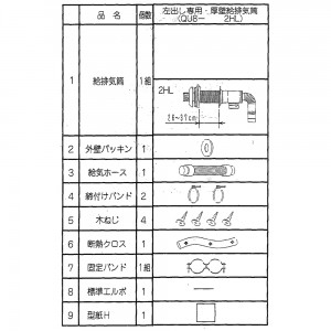 【給湯機本体と同時注文】【お取り寄せ】【代引不可】CORONA(コロナ) 1881889 FFW用給排気筒セット 『左出し厚壁用給排気筒M』 QU8-2HL (給湯機器関連部材)