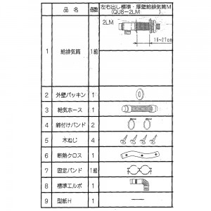 【給湯機本体と同時注文】【お取り寄せ】【代引不可】CORONA(コロナ) 1881886 FFW用給排気筒セット 『左右出し標準給排気筒M』 QU8-2LM (給湯機器関連部材)