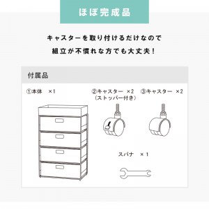 【メーカー直送】【代引不可】【日付・時間指定不可】【北海道・沖縄・離島不可】萩原 幅50.5cm 4段タイプ ランドリー RAN-2412DBR (ダークブラウン)