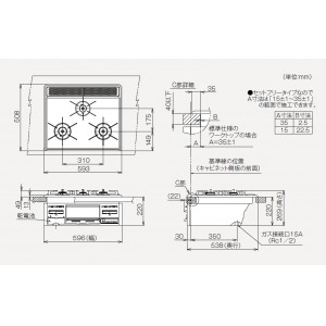 【お取り寄せ】Rinnai(リンナイ) 標準幅60cmタイプ ビルトインガスコンロ 『メタルトップシリーズ』 RS31M5H2RABW-12A13A (左右強火力・都市ガス用)